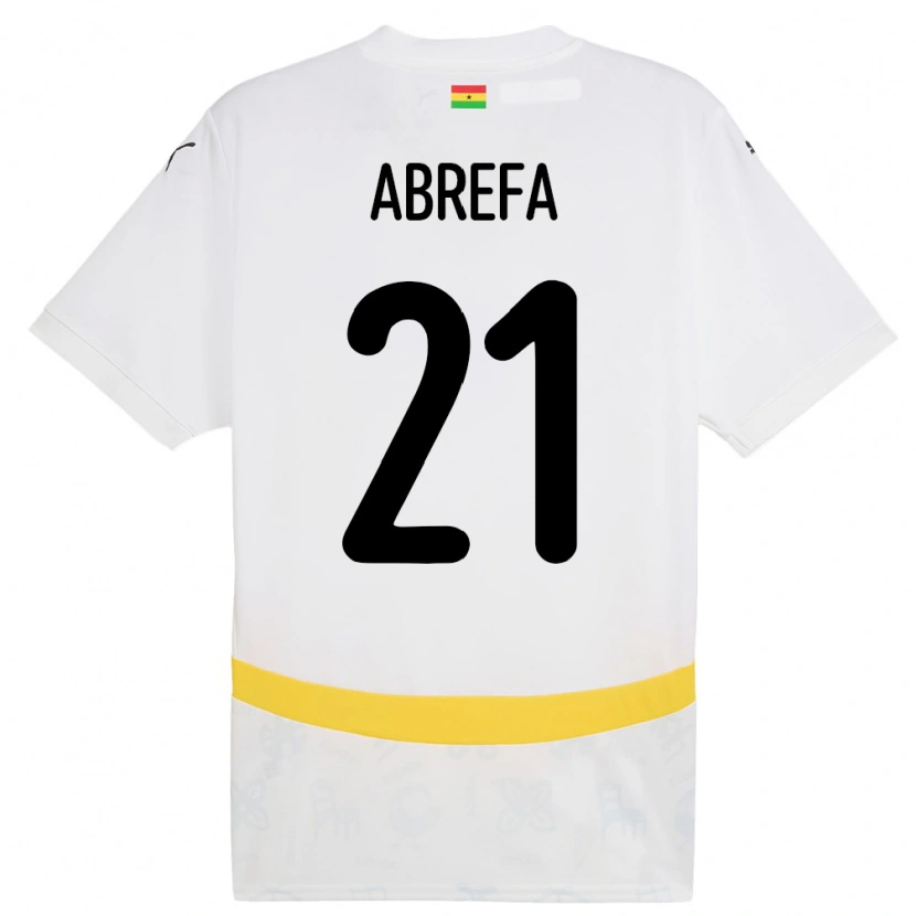 Danxen Kinderen Ghana Kelvin Abrefa #21 Wit Thuisshirt Thuistenue 24-26 T-Shirt