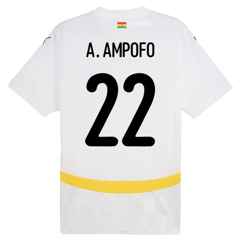 Danxen Kinderen Ghana Eugene Amankwah Ampofo #22 Wit Thuisshirt Thuistenue 24-26 T-Shirt