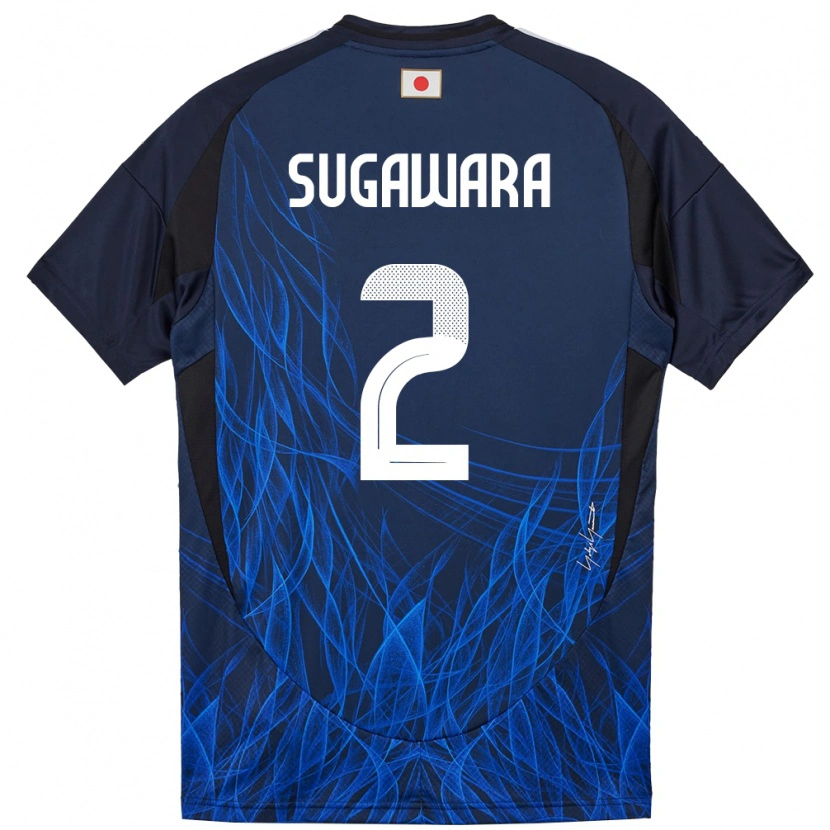 Danxen Kinderen Japan Yukinari Sugawara #2 Donkerblauw Thuisshirt Thuistenue 24-26 T-Shirt