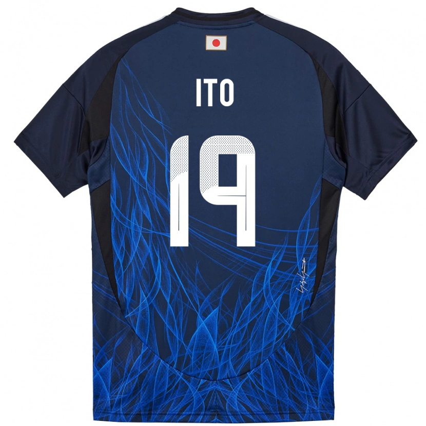 Danxen Kinderen Japan Yu Ito #19 Donkerblauw Thuisshirt Thuistenue 24-26 T-Shirt