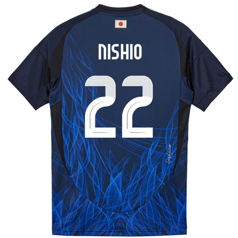 Danxen Kinderen Japan Ryuya Nishio #22 Donkerblauw Thuisshirt Thuistenue 24-26 T-Shirt