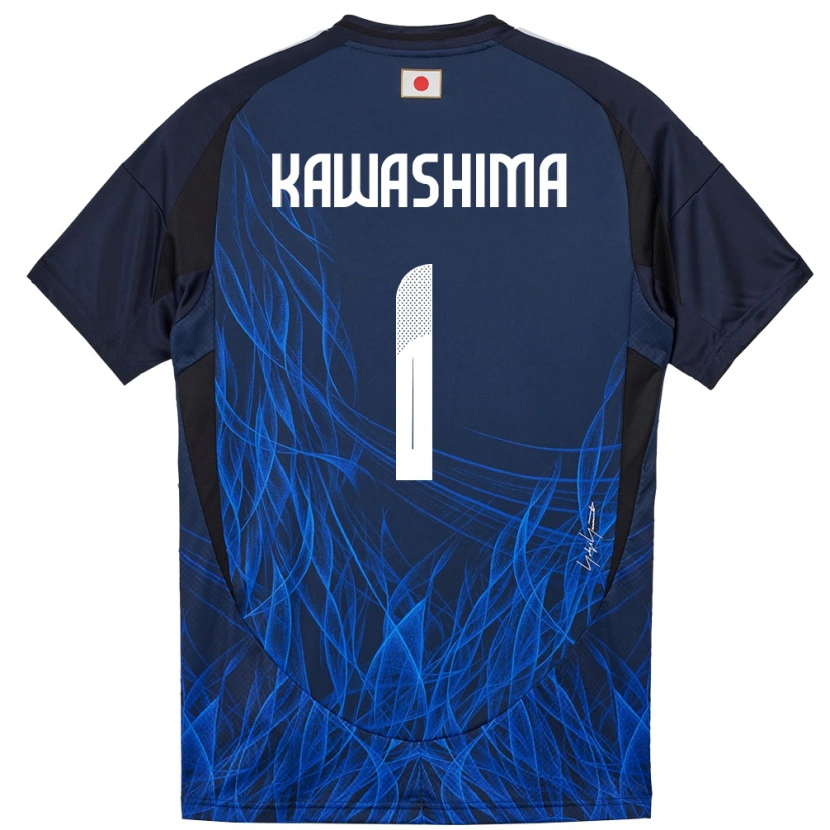 Danxen Kinderen Japan Eiji Kawashima #1 Donkerblauw Thuisshirt Thuistenue 24-26 T-Shirt