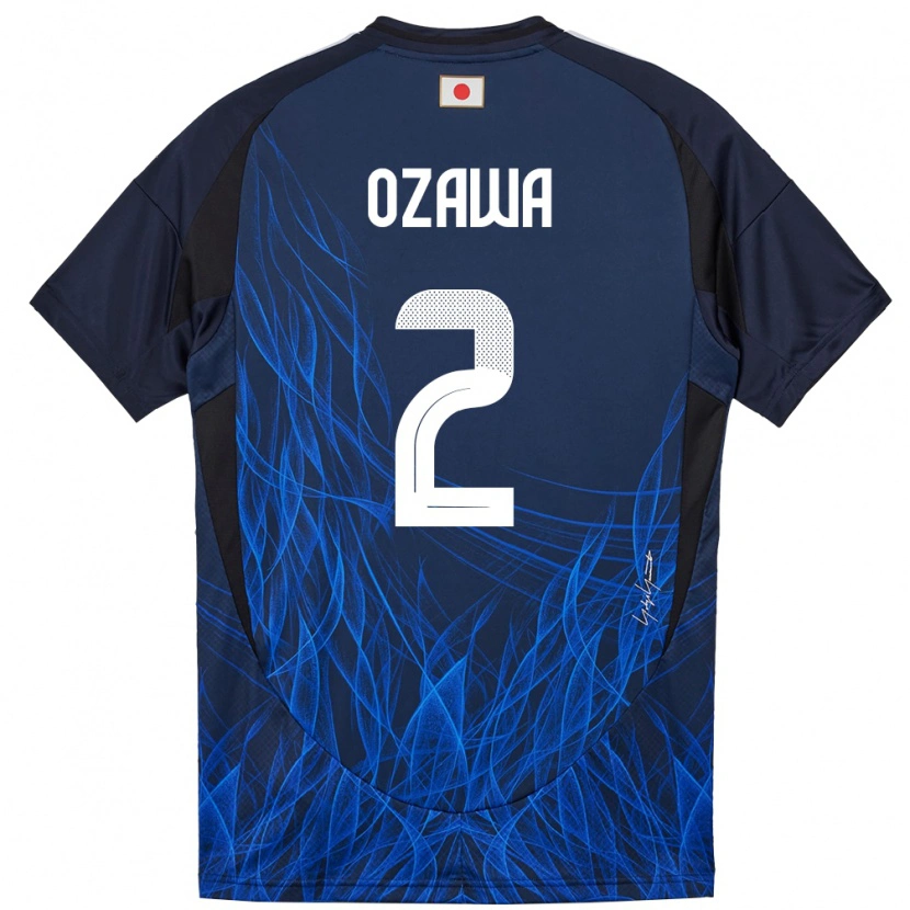 Danxen Kinderen Japan Haruki Ozawa #2 Donkerblauw Thuisshirt Thuistenue 24-26 T-Shirt