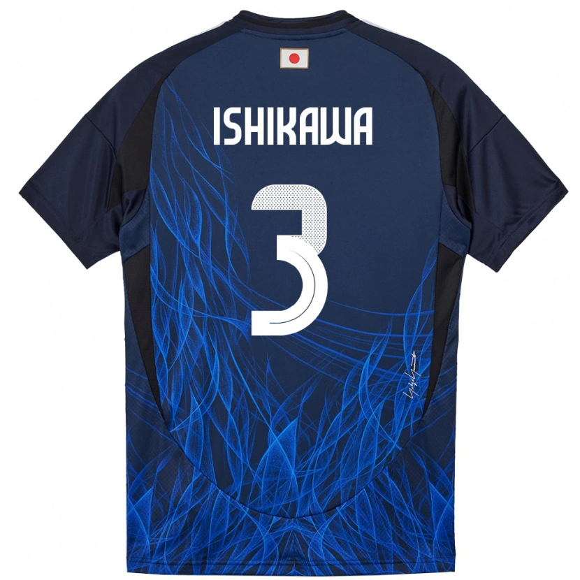Danxen Kinderen Japan Seita Ishikawa #3 Donkerblauw Thuisshirt Thuistenue 24-26 T-Shirt