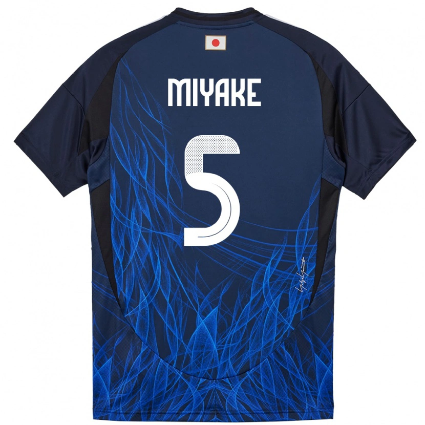 Danxen Kinderen Japan Shiori Miyake #5 Donkerblauw Thuisshirt Thuistenue 24-26 T-Shirt
