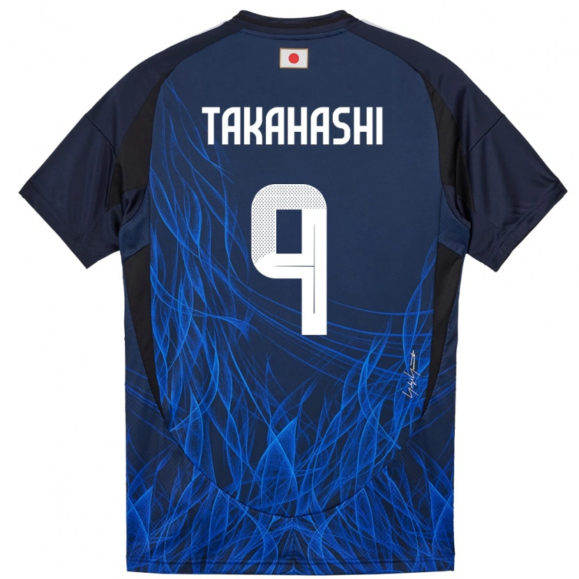 Danxen Kinderen Japan Hikaru Takahashi #9 Donkerblauw Thuisshirt Thuistenue 24-26 T-Shirt