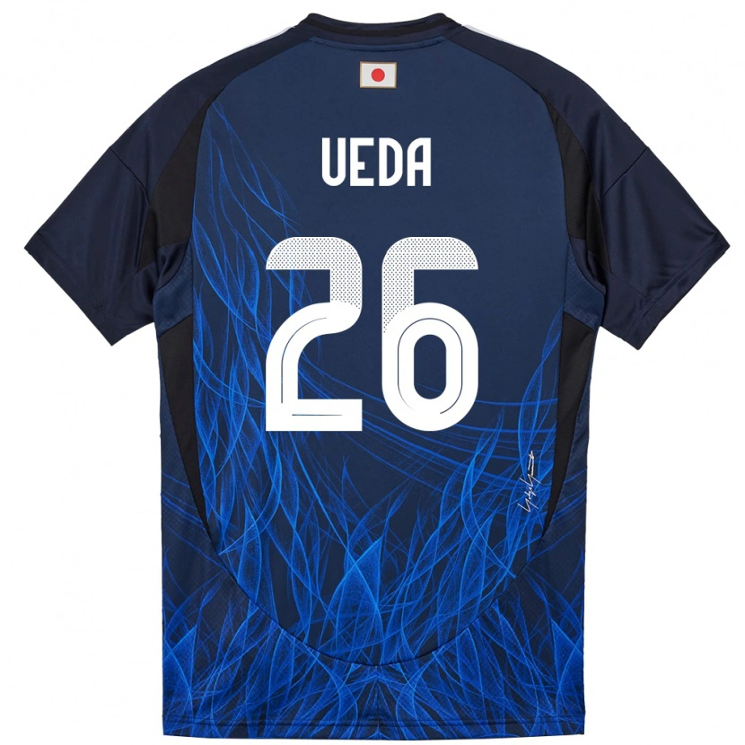 Danxen Kinderen Japan Ayase Ueda #26 Donkerblauw Thuisshirt Thuistenue 24-26 T-Shirt