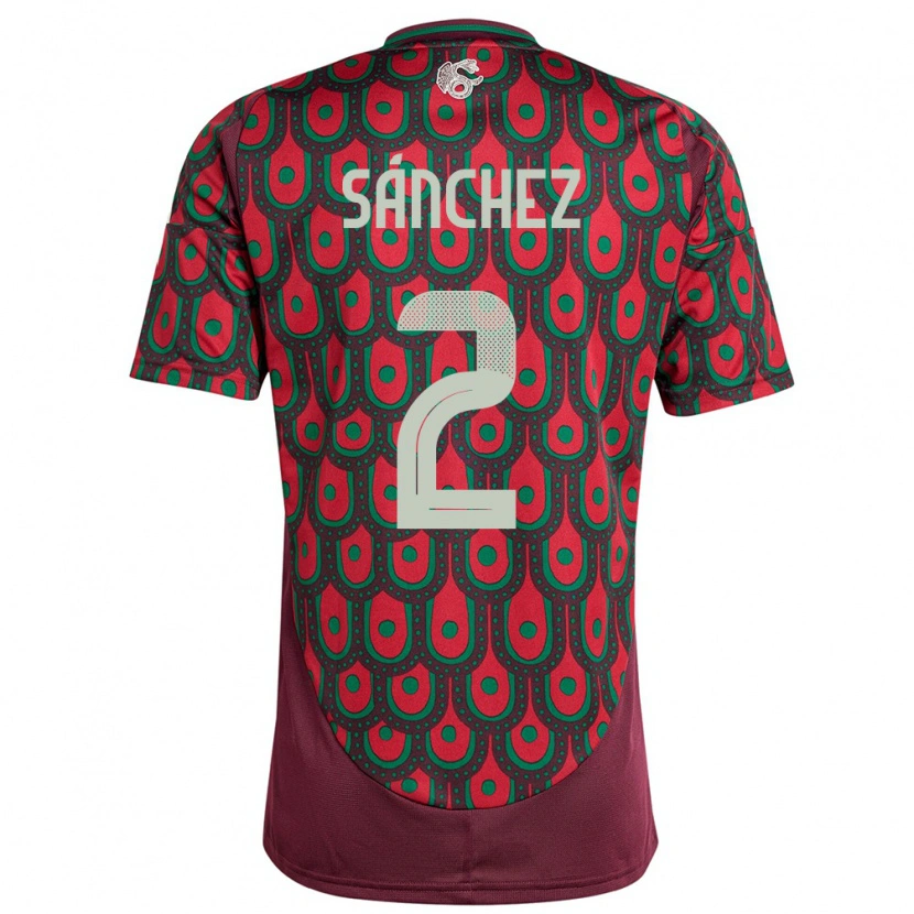 Danxen Kinderen Mexico Jorge Sánchez #2 Kastanjebruin Thuisshirt Thuistenue 24-26 T-Shirt