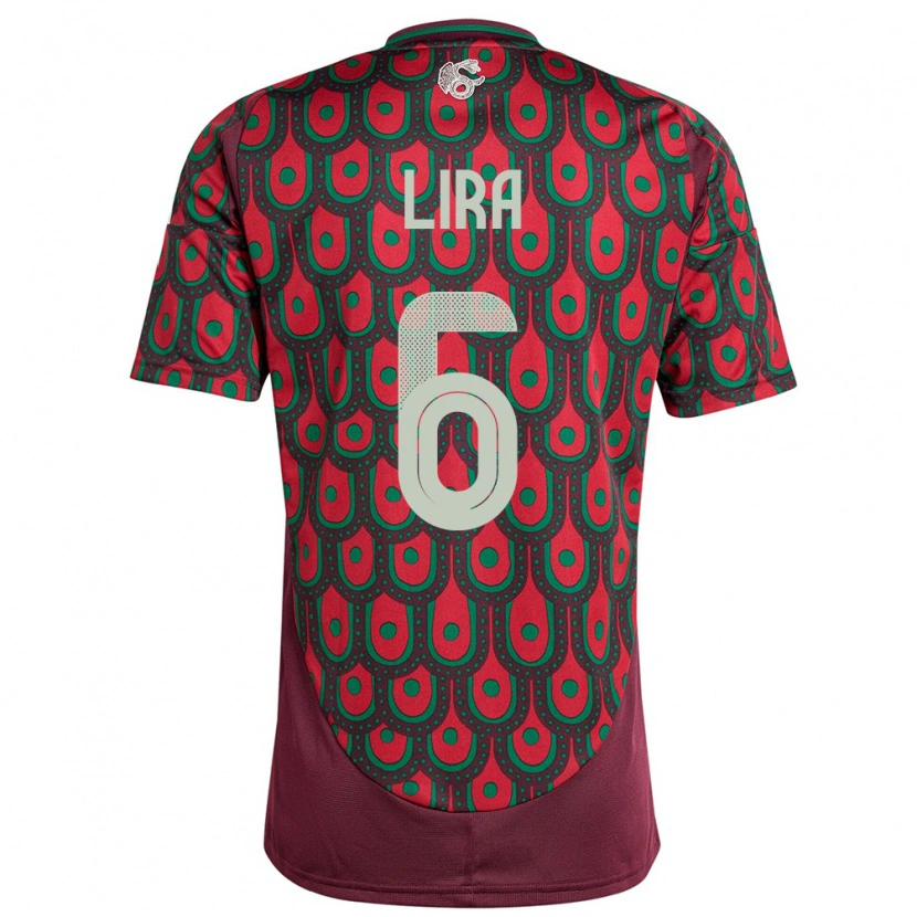 Danxen Kinderen Mexico Érik Lira #6 Kastanjebruin Thuisshirt Thuistenue 24-26 T-Shirt