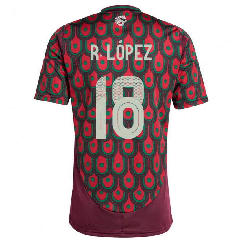 Danxen Kinderen Mexico Rodrigo López #18 Kastanjebruin Thuisshirt Thuistenue 24-26 T-Shirt