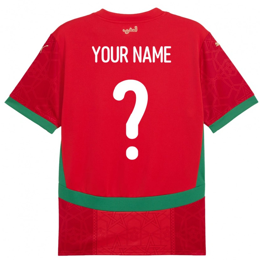 Danxen Kinderen Marokko Uw Naam #0 Rood Thuisshirt Thuistenue 24-26 T-Shirt