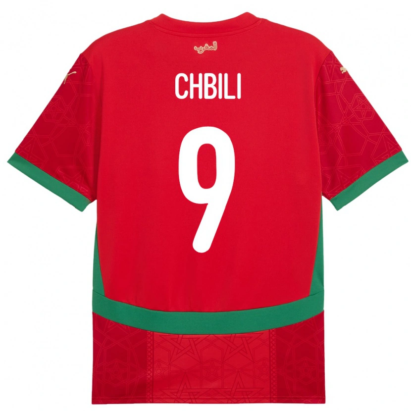 Danxen Kinderen Marokko Ismail Chbili #9 Rood Thuisshirt Thuistenue 24-26 T-Shirt
