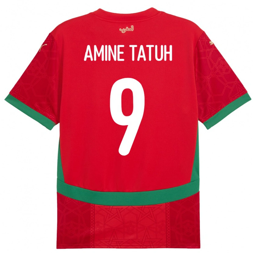Danxen Kinderen Marokko Mohammed Amine Tatuh #9 Rood Thuisshirt Thuistenue 24-26 T-Shirt