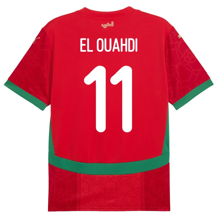 Danxen Kinderen Marokko Zakaria El Ouahdi #11 Rood Thuisshirt Thuistenue 24-26 T-Shirt