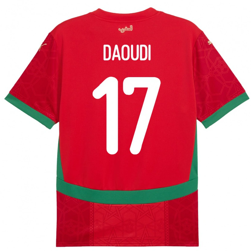 Danxen Kinderen Marokko Abdelali Daoudi #17 Rood Thuisshirt Thuistenue 24-26 T-Shirt
