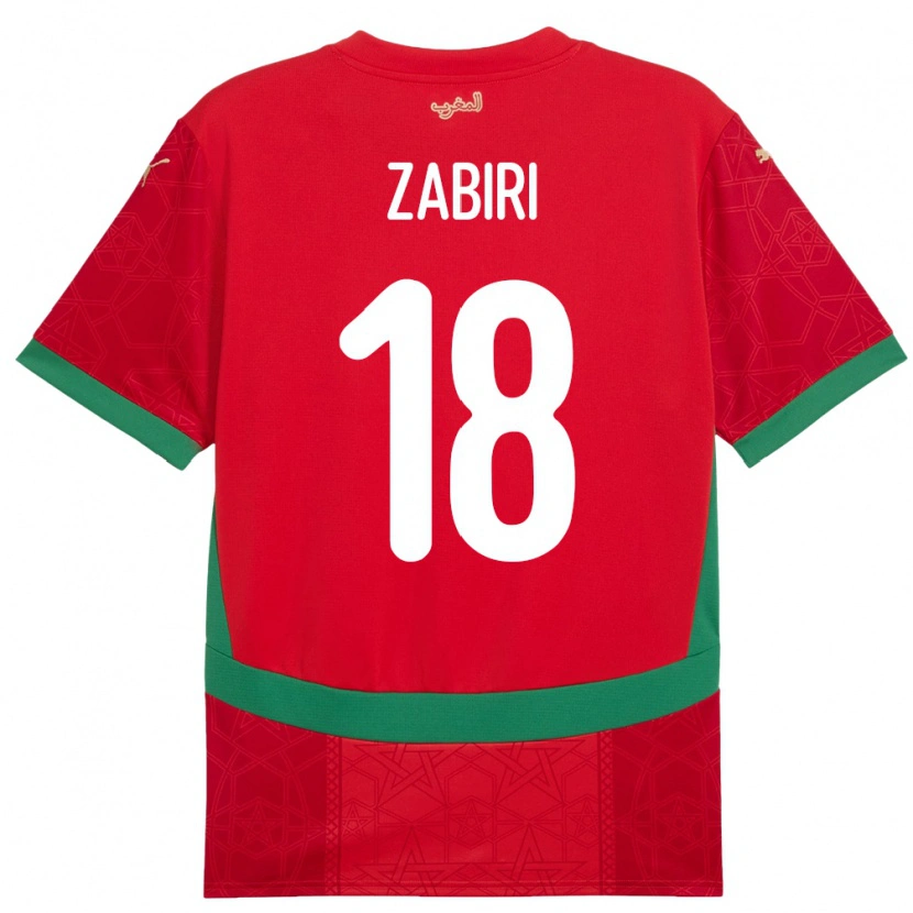 Danxen Kinderen Marokko Yassir Zabiri #18 Rood Thuisshirt Thuistenue 24-26 T-Shirt
