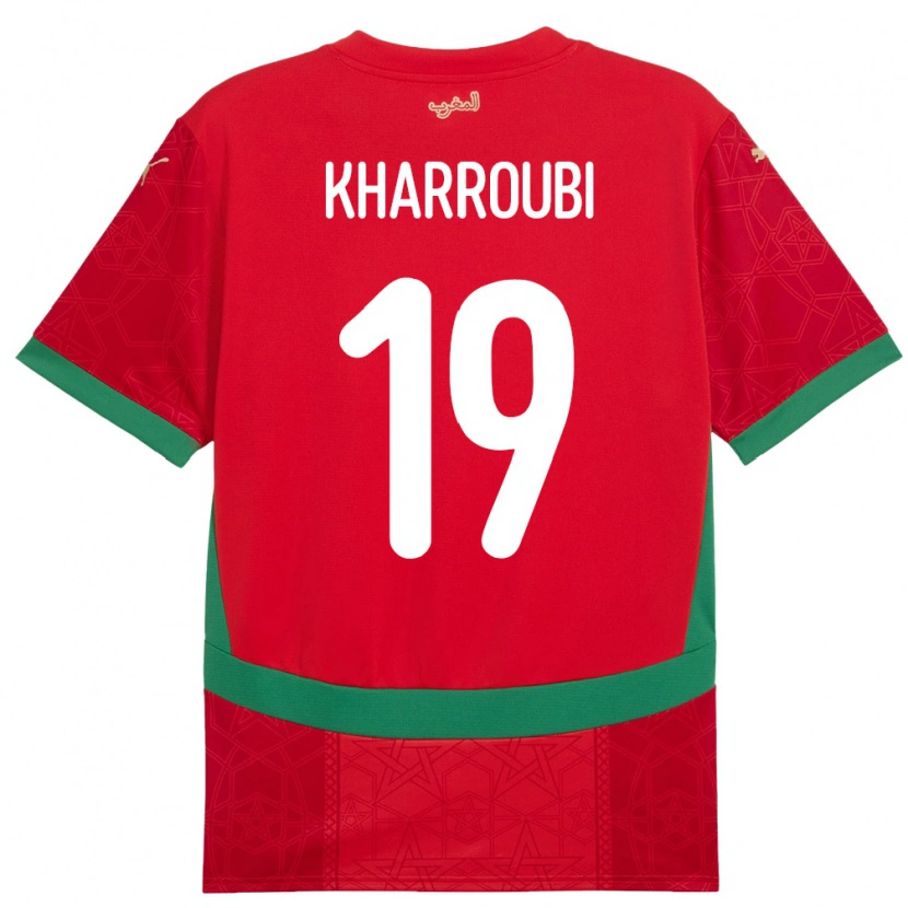Danxen Kinderen Marokko Amine Kharroubi #19 Rood Thuisshirt Thuistenue 24-26 T-Shirt