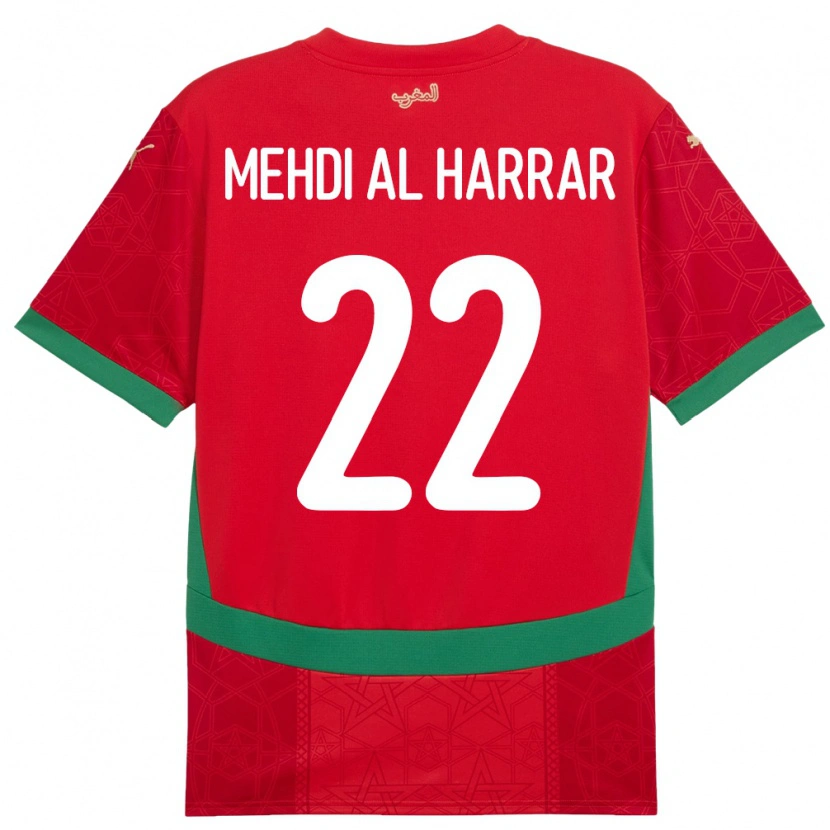 Danxen Kinderen Marokko El Mehdi Al Harrar #22 Rood Thuisshirt Thuistenue 24-26 T-Shirt