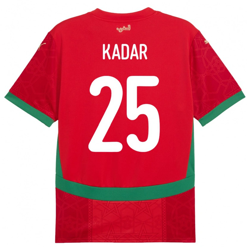 Danxen Kinderen Marokko Nawfel-Abdelkader Kadar #25 Rood Thuisshirt Thuistenue 24-26 T-Shirt