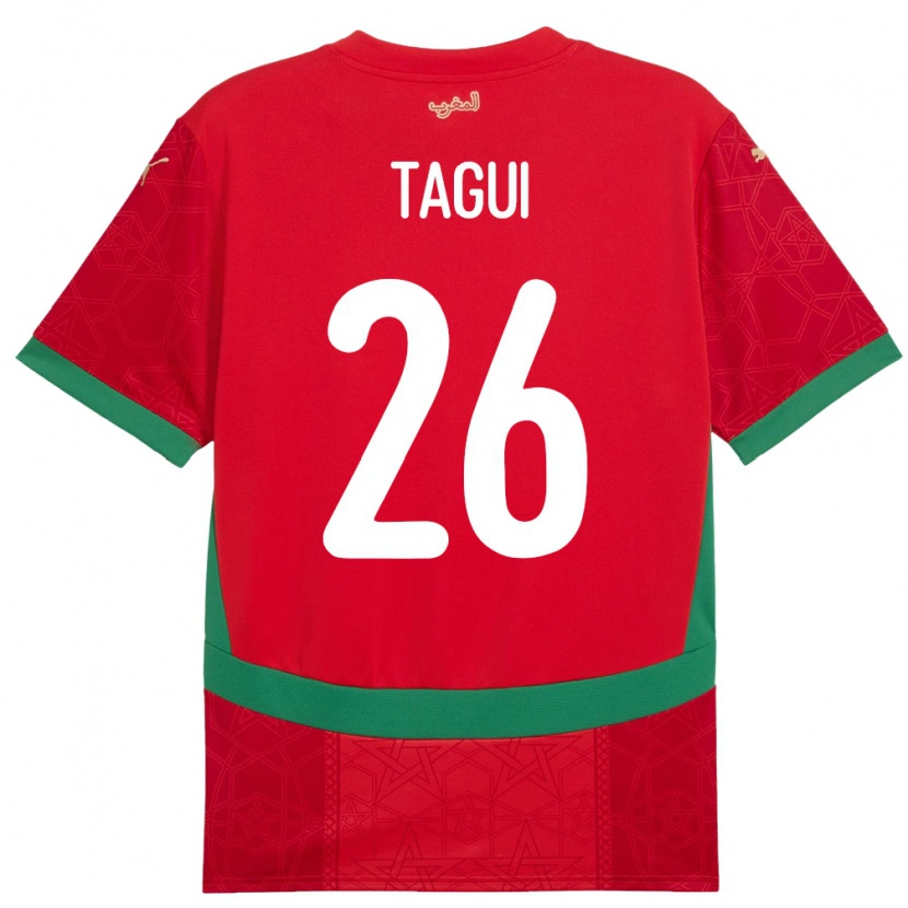 Danxen Kinderen Marokko Salah-Eddine Tagui #26 Rood Thuisshirt Thuistenue 24-26 T-Shirt