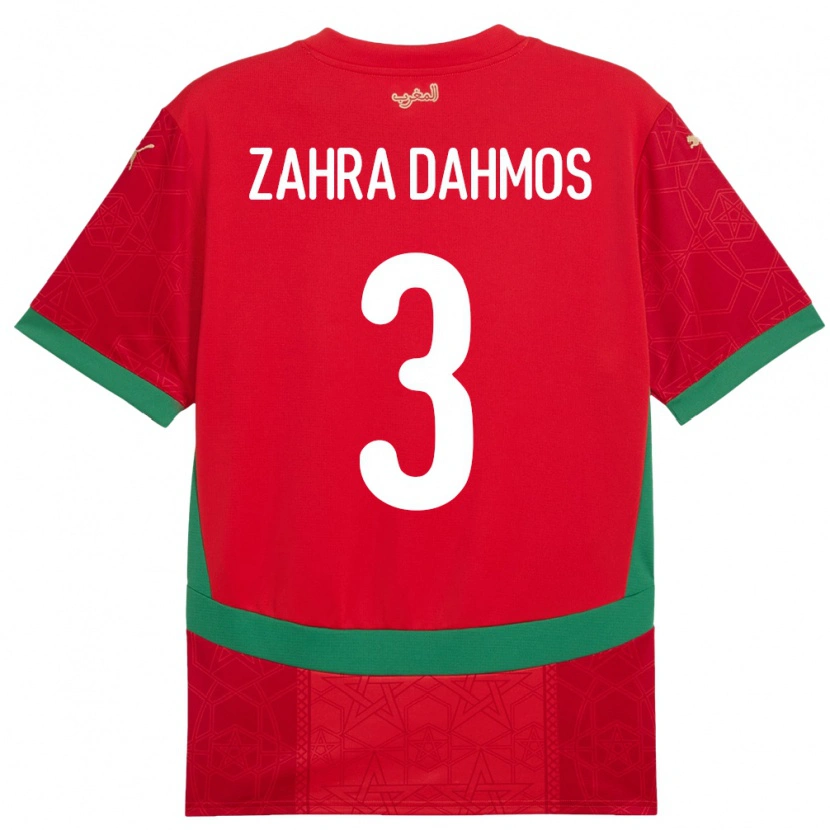 Danxen Kinderen Marokko Fatima Zahra Dahmos #3 Rood Thuisshirt Thuistenue 24-26 T-Shirt