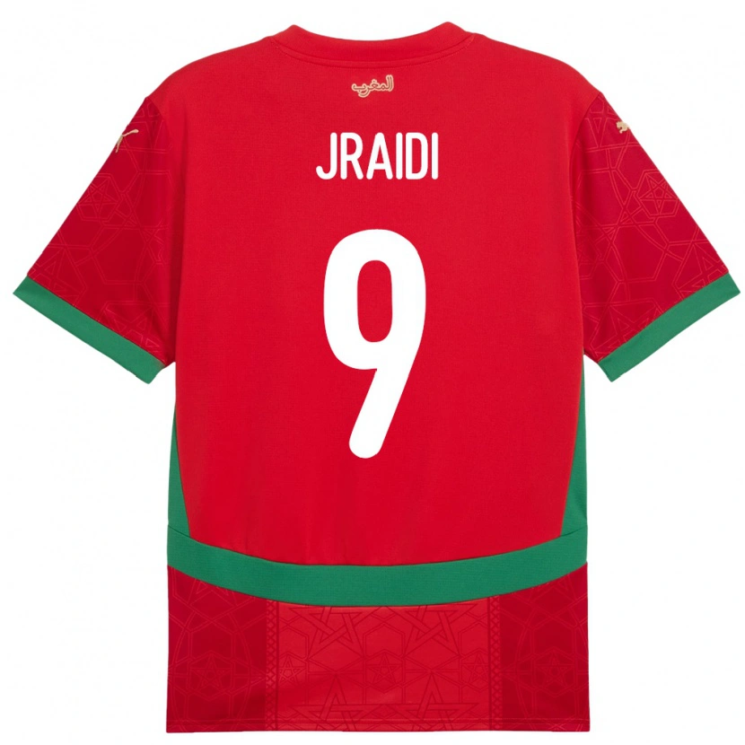 Danxen Kinderen Marokko Ibtissam Jraidi #9 Rood Thuisshirt Thuistenue 24-26 T-Shirt