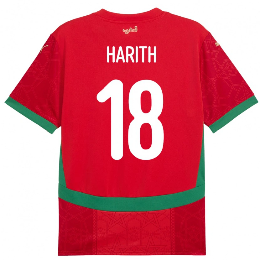 Danxen Kinderen Marokko Amine Harith #18 Rood Thuisshirt Thuistenue 24-26 T-Shirt
