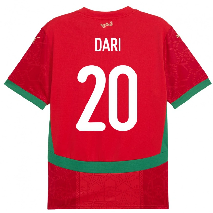 Danxen Kinderen Marokko Achraf Dari #20 Rood Thuisshirt Thuistenue 24-26 T-Shirt
