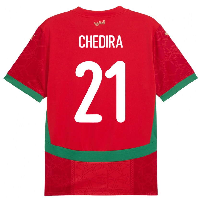 Danxen Kinderen Marokko Walid Chedira #21 Rood Thuisshirt Thuistenue 24-26 T-Shirt