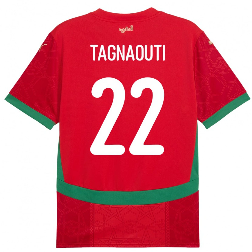 Danxen Kinderen Marokko Ahmed Reda Tagnaouti #22 Rood Thuisshirt Thuistenue 24-26 T-Shirt