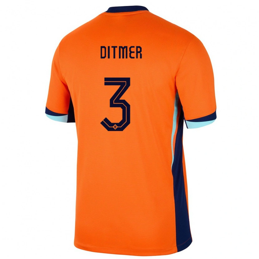 Danxen Kinderen Nederland Sébas Ditmer #3 Oranje Thuisshirt Thuistenue 24-26 T-Shirt