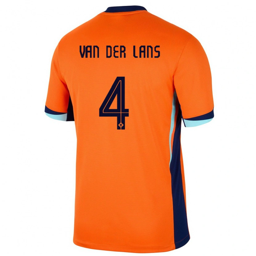 Danxen Kinderen Nederland Mylo Van Der Lans #4 Oranje Thuisshirt Thuistenue 24-26 T-Shirt