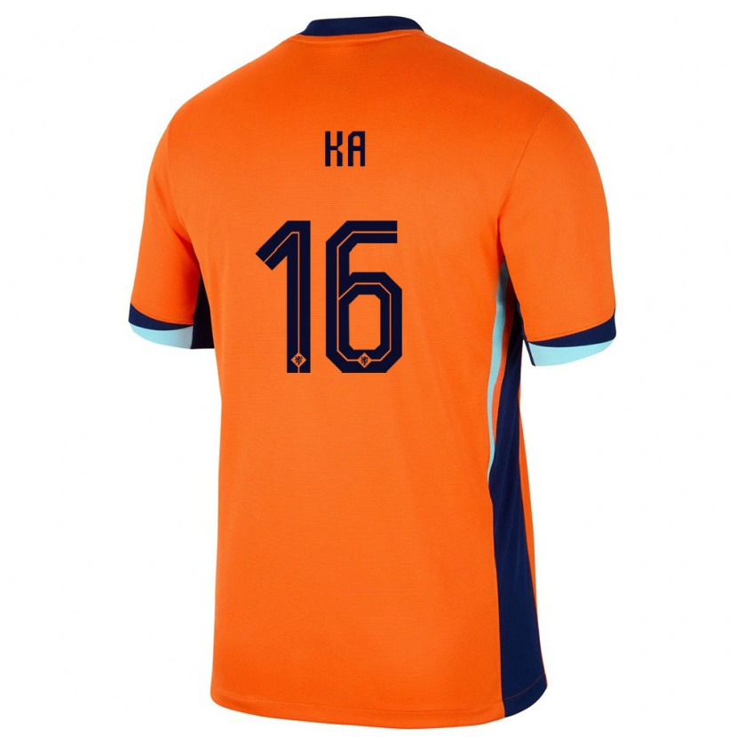 Danxen Kinderen Nederland Ismail Ka #16 Oranje Thuisshirt Thuistenue 24-26 T-Shirt