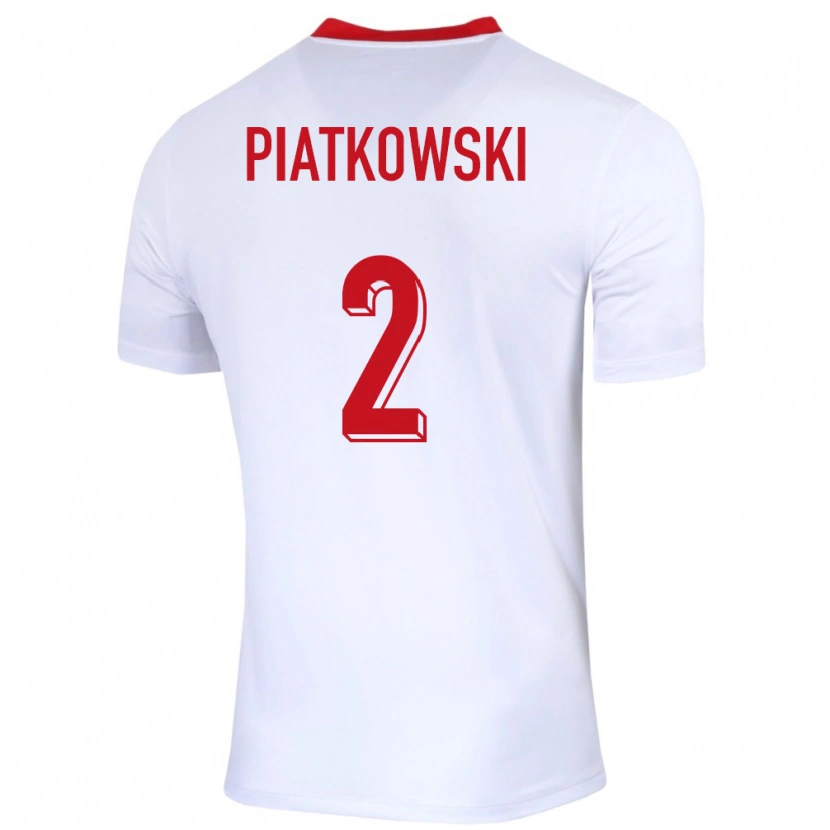 Danxen Kinderen Polen Kamil Piatkowski #2 Wit Thuisshirt Thuistenue 24-26 T-Shirt