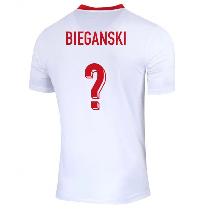 Danxen Kinderen Polen Jan Bieganski #0 Wit Thuisshirt Thuistenue 24-26 T-Shirt