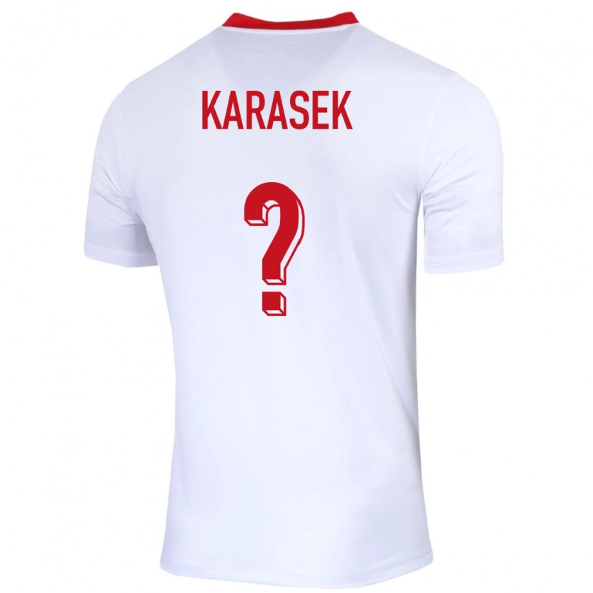 Danxen Kinderen Polen Kacper Karasek #0 Wit Thuisshirt Thuistenue 24-26 T-Shirt
