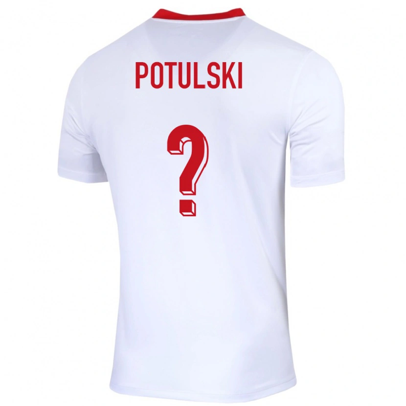 Danxen Kinderen Polen Kacper Potulski #0 Wit Thuisshirt Thuistenue 24-26 T-Shirt