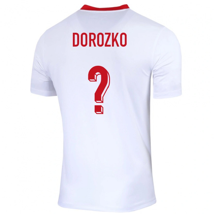 Danxen Kinderen Polen Jan Dorozko #0 Wit Thuisshirt Thuistenue 24-26 T-Shirt