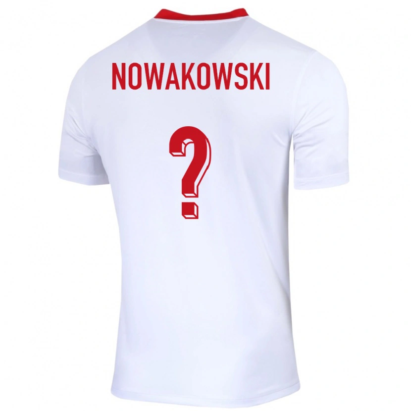 Danxen Kinderen Polen Kacper Nowakowski #0 Wit Thuisshirt Thuistenue 24-26 T-Shirt