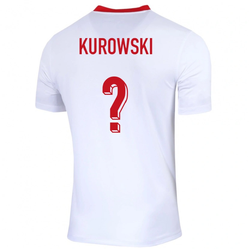 Danxen Kinderen Polen Krzysztof Kurowski #0 Wit Thuisshirt Thuistenue 24-26 T-Shirt