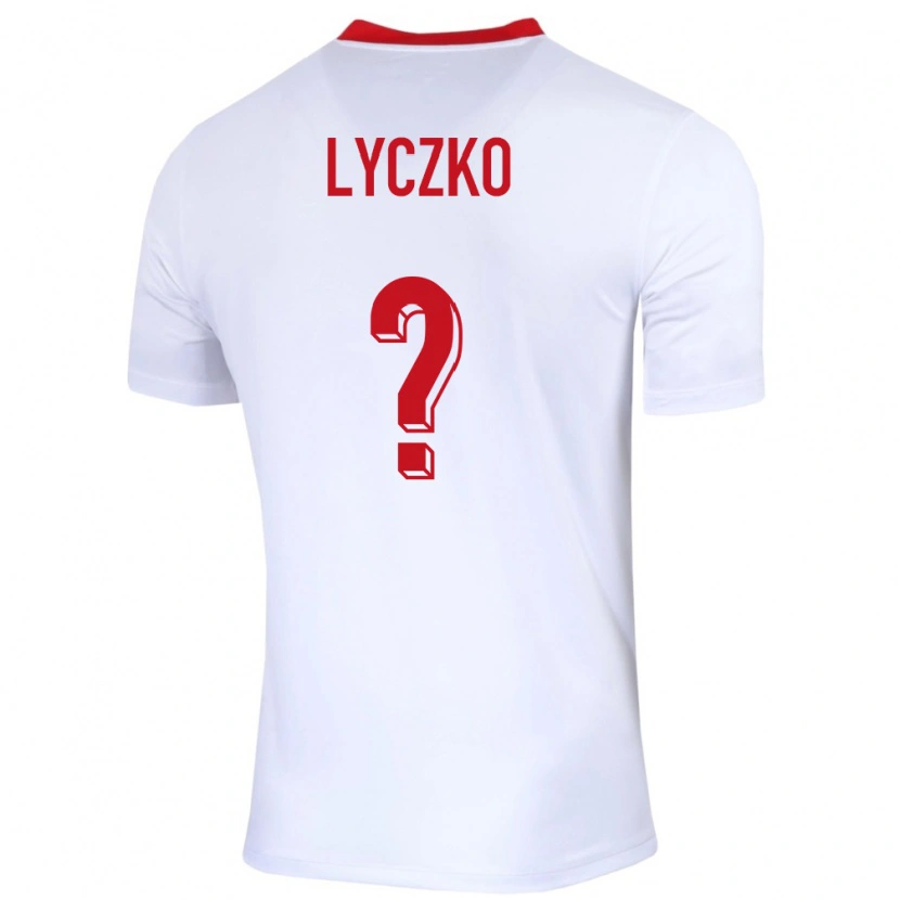 Danxen Kinderen Polen Szymon Lyczko #0 Wit Thuisshirt Thuistenue 24-26 T-Shirt