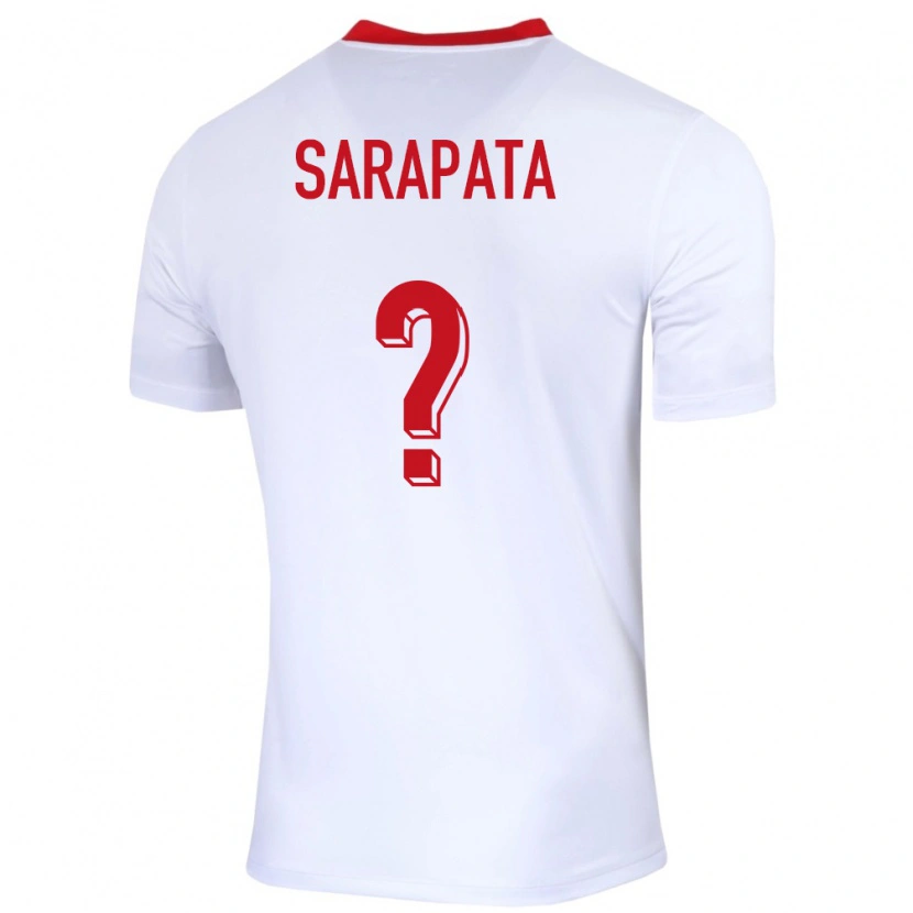 Danxen Kinderen Polen Dominik Sarapata #0 Wit Thuisshirt Thuistenue 24-26 T-Shirt