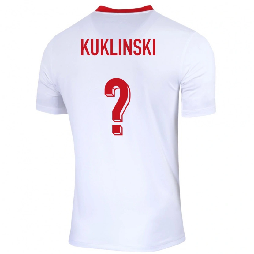 Danxen Kinderen Polen Oliwier Kuklinski #0 Wit Thuisshirt Thuistenue 24-26 T-Shirt
