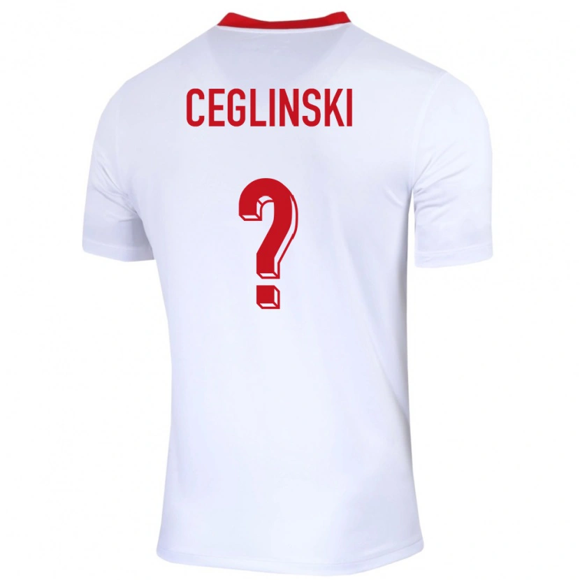 Danxen Kinderen Polen Mateusz Ceglinski #0 Wit Thuisshirt Thuistenue 24-26 T-Shirt