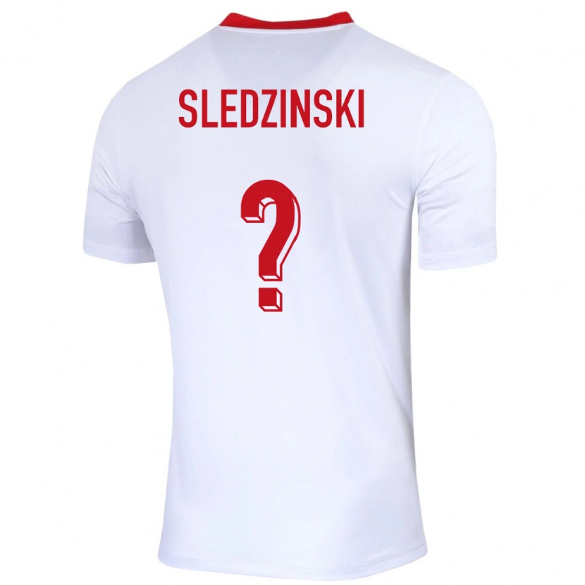 Danxen Kinderen Polen Eryk Sledzinski #0 Wit Thuisshirt Thuistenue 24-26 T-Shirt
