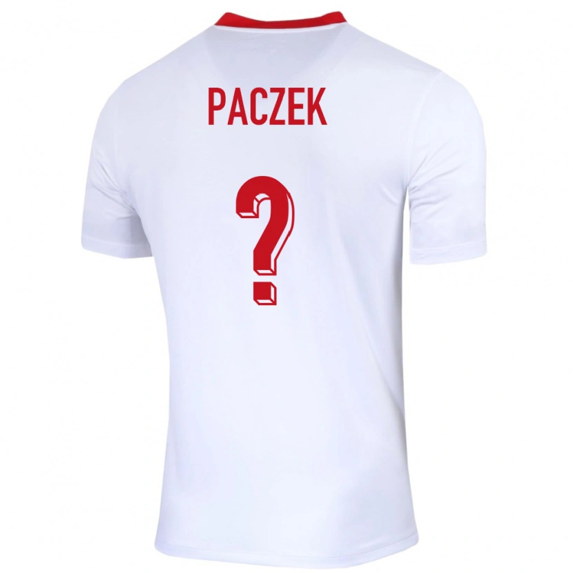 Danxen Kinderen Polen Szymon Paczek #0 Wit Thuisshirt Thuistenue 24-26 T-Shirt