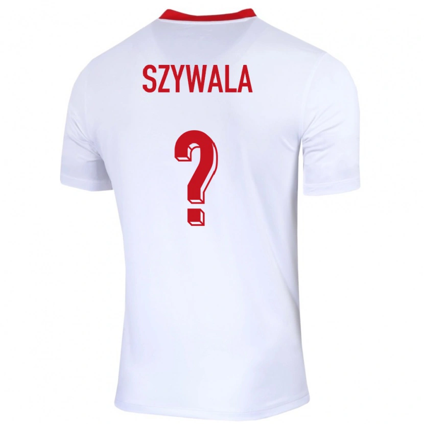 Danxen Kinderen Polen Bartosz Szywala #0 Wit Thuisshirt Thuistenue 24-26 T-Shirt