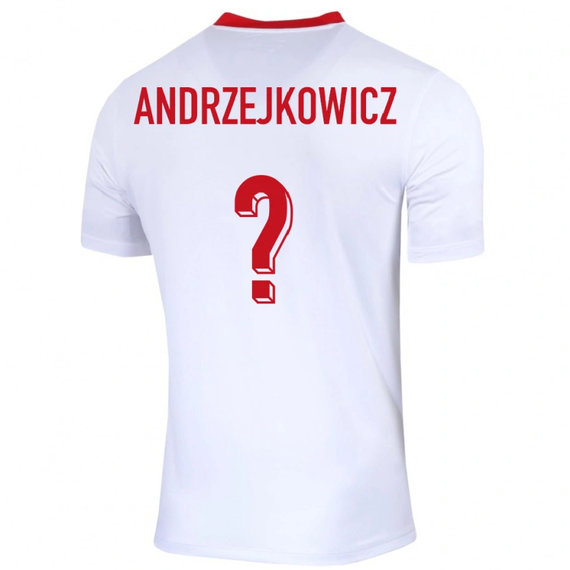 Danxen Kinderen Polen Mateusz Andrzejkowicz #0 Wit Thuisshirt Thuistenue 24-26 T-Shirt