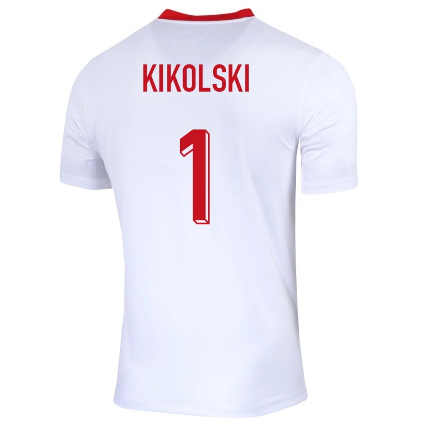 Danxen Kinderen Polen Maciej Kikolski #1 Wit Thuisshirt Thuistenue 24-26 T-Shirt