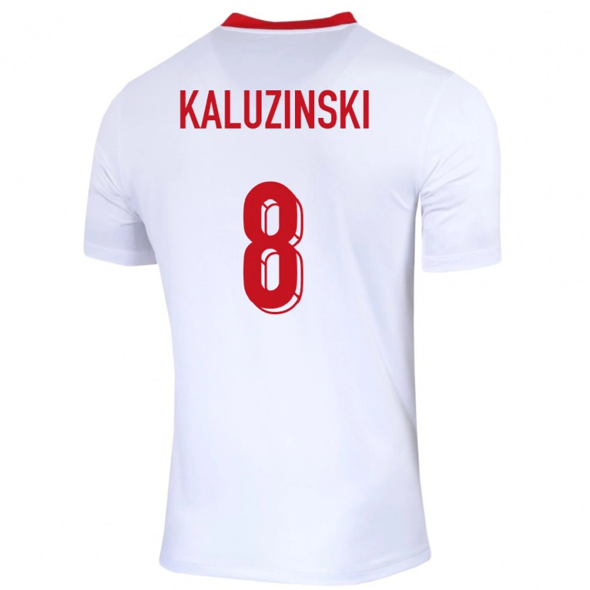 Danxen Kinderen Polen Jakub Kaluzinski #8 Wit Thuisshirt Thuistenue 24-26 T-Shirt